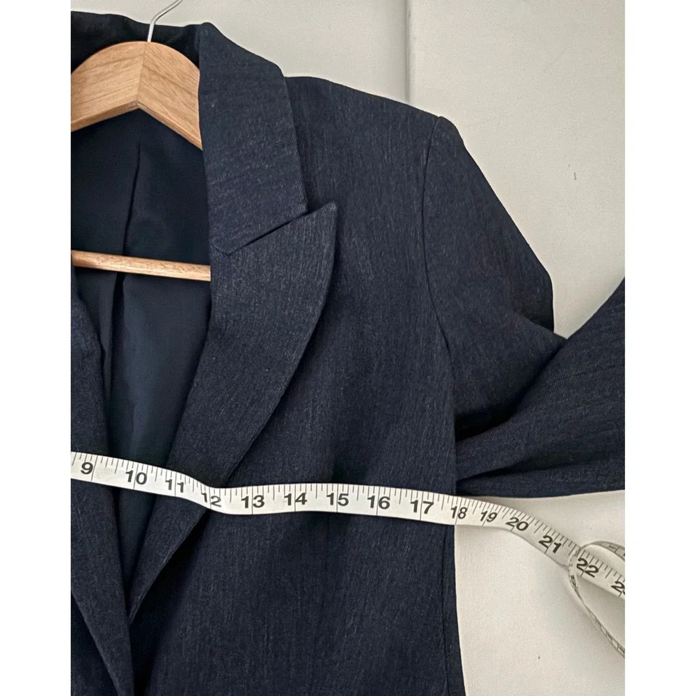 Polished Professional Blazer Size M Dark Wash Editor Lined w/ Vent & Structure - Picture 5 of 13